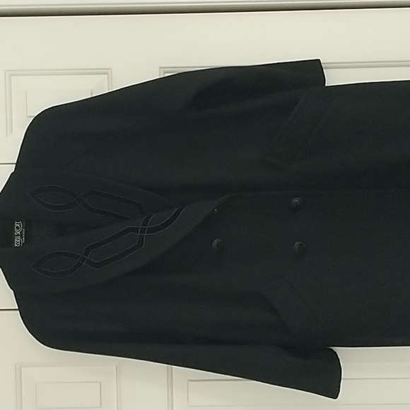 Russell Scott Jackets & Blazers - Russell Scott Vintage Black Maxi Dress Coat with Embroidery